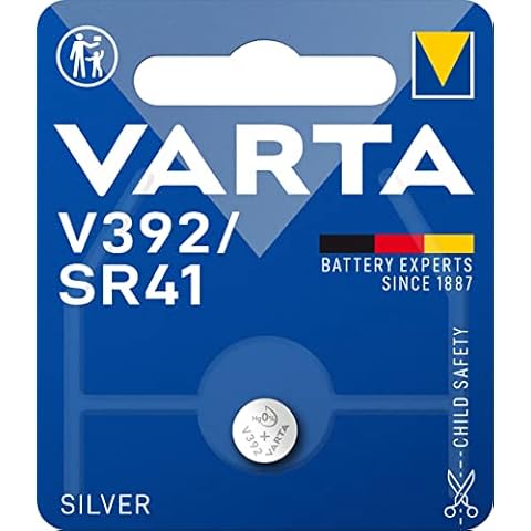 VARTA Batterien V392/SR41 Knopfzelle, 1 Stück, Silver Coin, 1,55V, kindersichere Verpackung, für elektronische Kleingeräte - Uhren, Autoschlüssel, Fernbedienungen, Waagen Cover