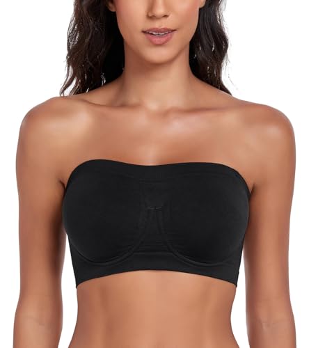 Image of Women's Underwire Strapless Multiway Bra Bandeau Seamless Supportive Bras Non Padded Top