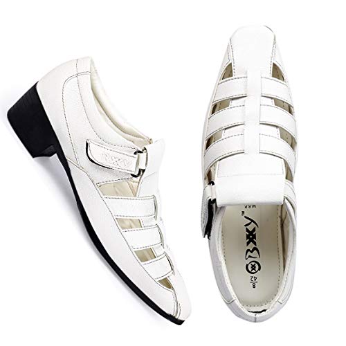 Image of BXXY Men's 2 inch Height Increasing Synthetic Material Formal Velcro Roman Sandals with Pu Sole.