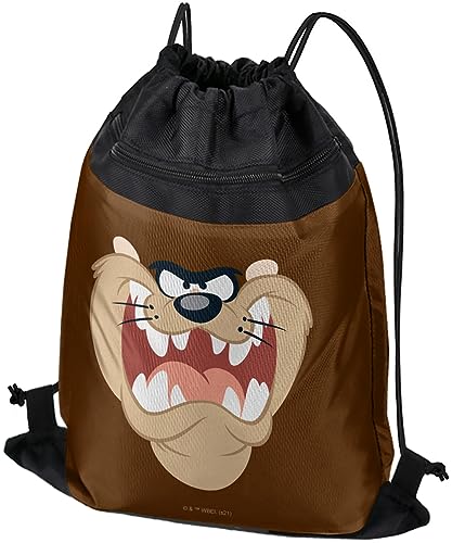 LOGOVISION Looney Tunes Taz Face Drawstring Backpack Sports Bag Sackpack 17