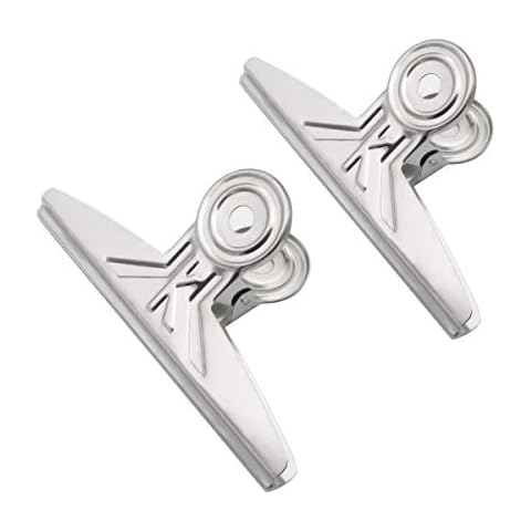 Coideal Extra Large Clips Stainless Steel, 2 Pack 20 cm Silver Tone Metal Binder Paper Clip Clamps for Drawing Board Home Office Cover