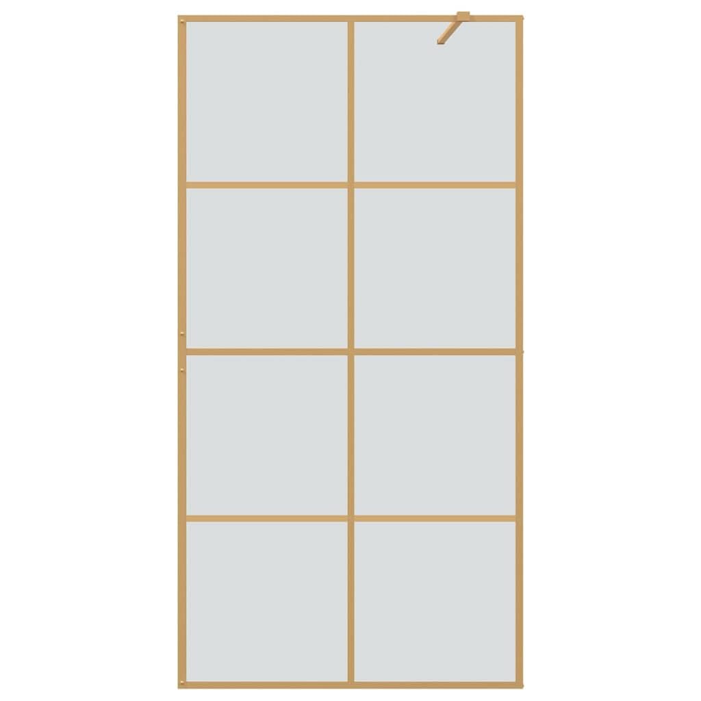 vidaXL Parete Doccia Walk-in Oro 100 x 195 cm vetro temperato