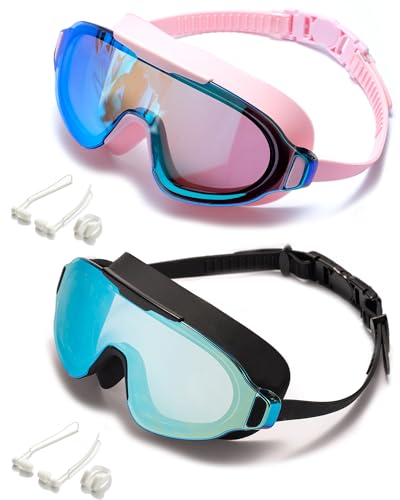 Image of Seasprint Swim Goggles,Wide Angle Anti-fog and UV Leak Proof Goggles,Fashion Swim Glasses for Men Women