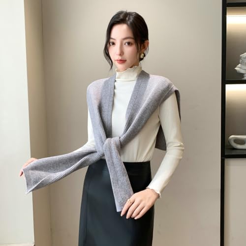 Solid Knitted Shawl Wraps for Women Vintage Pashmina Shawls and Wraps Sweater Scarf Cardigan Knotted Shoulder Tops Cape 20252