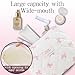 AMZMA Makeup Bag, 3 PCS Quilted Makeup Bag, Cute Floral Cotton Cosmetic Bag set, Coquette Makeup Pouch Large Travel Toiletry Bag