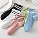 iwhgrmp Colorful Striped Athletic Socks for Women Summer Cute Fashion Vintage Casual Breathable Cotton Ankle Socks (5Pairs Multicolor)