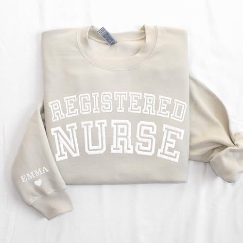 WEAR PHYSIQUE Custom Registered Nurse Sweatshirt, Pediatric Emergency Nurse Sweater, NICU Nurse Pullover, RN Graduation Gift4