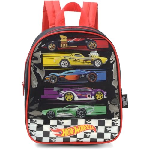 Mochila Escolar, Infantil, Hot Wheels Petit, P, Vermelha - Luxcel