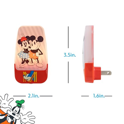 Image of Disney Mickey and Minnie Night Light for Kids Plug in | LED Nightlight Plug Into Wall, Birthday Gift for Boy Girl Toddler Baby, Kids Room Bedroom Bathroom Nursery Essentials