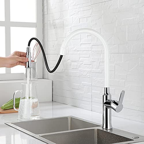 Robinet de cuisine en cuivre extractible pour eau chaude et froide
