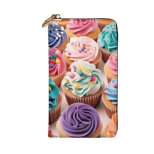 Birthday Cupcakes Wallet For Women Men Clutch Rfid Blocking Leather Wallets Large Capacity Purse Credit Card Holder Money Case With Zipper Phone Holder Long Travel Purse2