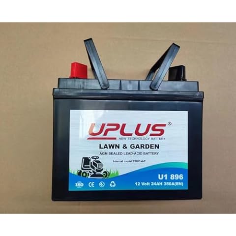 UPLUS U1 Riding Lawn Mower Battery EBU1-4-P, 12V 25Ah Garden Tractors Battery Maintenance Free AGM Batteries, Fit for John Deere, Cub Cadet, Husqvarna, Craftsman, Toro, Ariens and Troy-Bilt Cover