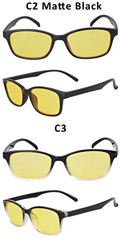 ÓCULOS LENTE AMARELA ANTI LUZ AZUL UV400 PRETO MATTE Q5562