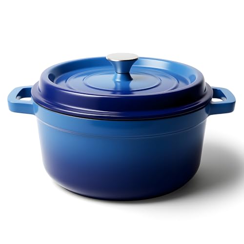 7 Qt Enameled Cast Iron Dutch Oven with Lid, Blue