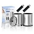 Purewell Gravity-Fed Water Filter System, 1.5 Gallon Stainless Steel Countertop Filtration System with 2 Black Purification Elements and Metal Spigot for Home and Outdoor Use?with Stand?