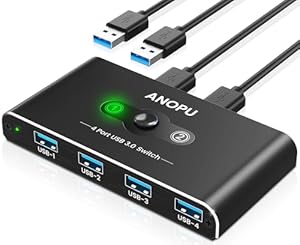 ANOPU KS01 Aluminium USB 3.0 KVM-Switch – 2-Port