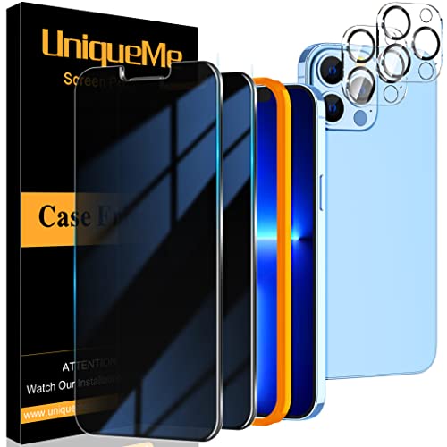 [2+2 Pack] Unique Me Compatible with iPhone 13 Pro 6.1 ...