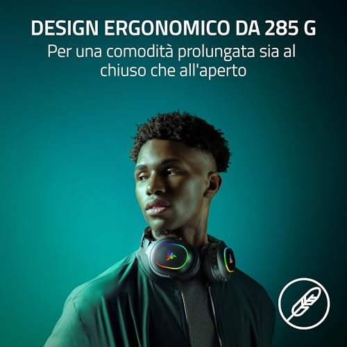 Barracuda X Chroma - Cuffie da gioco wireless multipiattaforma con 6 zone Chroma RGB (SmartSwitch Hyperspeed e Bluetooth, driver da 40 mm, microfono cardioide HyperClear staccabile) Nero - Cuffia gaming - Immagine 2