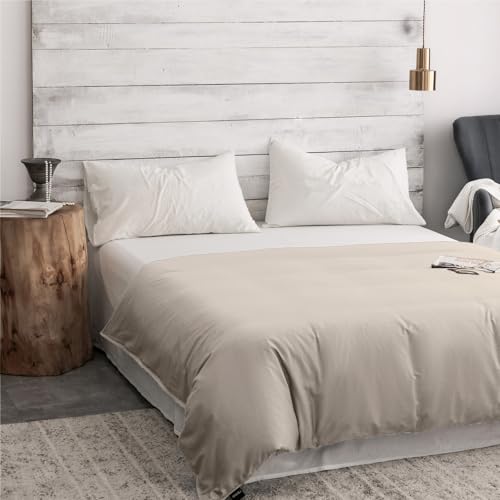 Image of ZonLi Duvet Cover for Weighted Blanket (Almond Milk Grey, 60 inchx80 inch), Breathable Soft Duvet Cover Queen Size Removable Cooling Cover for All Season