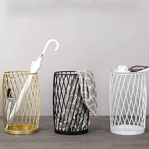 Porte-parapluies design évidé blanc structure métallique stable - 3