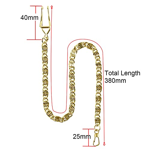 Clip Pocket Watch Chain Gold Twisted Thick Metal Alloy Chain Accessory For Your Pocket Watch #TOP2