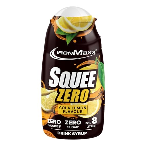 IronMaxx SqueeZero - Cola Lemon 65 ml Jarabe | Sabor refrescante para 8 litros | Sin azúcar y sin calorías en 100 ml de bebida lista para consumir