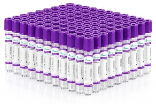 Image of Dr.Manya EDTA K3 Non-Vacuum Blood Collection Tube, 2ml Capacity, Purple Cap, Sterile Disposable Vacutainer for CBC & Hematology Testing, Pack of 100 - Mittal Meditech