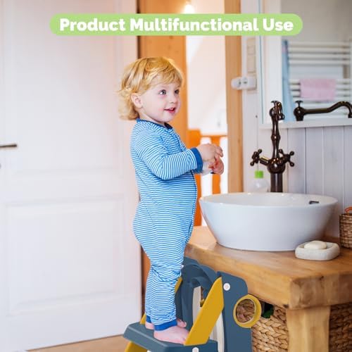 COOSEYA Toilet Seat, Potty Training Seat for Toddler, Upgraded 2-in-1 Potty Toilet Training for Boys and Girls,Waterproof Cushioned Mat with Non-slip Step Stool — view 5