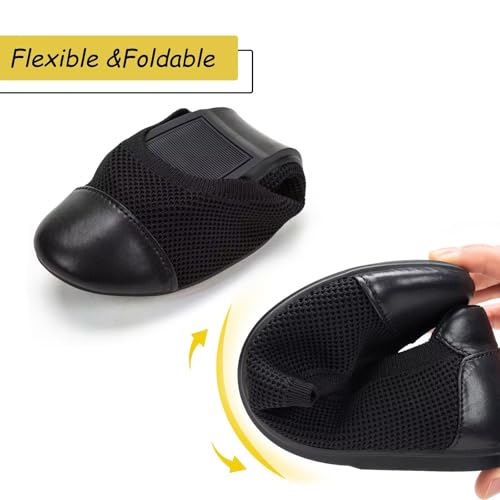 Image of Frank Mully Women's Ballet Flats Round Toe Walking Flats Slip On Work Shoes Knitted Flats Shoes for Woman Soft Lightweight