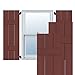 Ekena Millwork RWB12X026CRP Exterior Three Board Real Wood Pine Board-N-Batten Shutters (Per Pair), Cottage Red, 12"W x 26"H