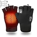 yoostooper Electric Heated Fingerless Gloves for Men & Women - Touchscreen Gloves for Working in Cold Winter Weather Rechargeable, black (M - 2000mAh)