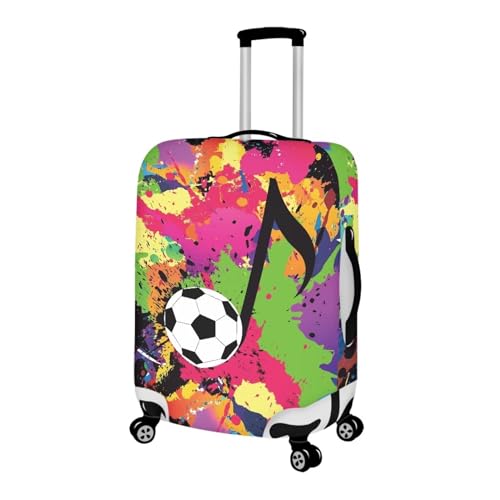 Luggage Cover Anti-Scratch Travel Luggage Cover Fit for 18-32 Suitcase Travel Luggage Protector, Music Notes Soccer2
