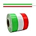 SMKJ adesivo in PVC per auto, moto, bandiera a striscia, autoadesivo, rimovibile (colore verde, bianco e rosso), lunghezza di 1 m