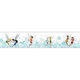 York Wallcoverings Walt Disney Kids II Fairies Best Friends Border Memo Sample, 8-Inch x 10-Inch, Aqua/White/Red/Yellow/Green/Blue/Black