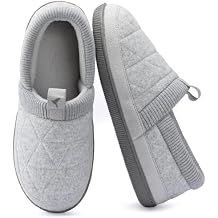RockDove Womens Knit Cuff Closed Back House Slippers with Soft Warm Lining & Memory Foam Indoor Outdoor Non-Slip Sole