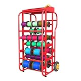 Wire Spool Rack, Wire Cart with Wheels, Wire Spool Holder, Wire Cable Caddy with 11 Rods, Multi-Spool Wire Rack Dispenser with Movable Wiring Storage Box for Electrical Industrial Use