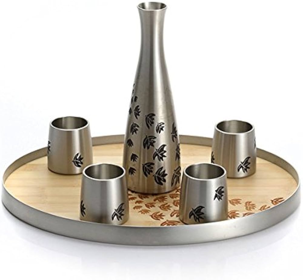 食器  SELANGOR Shuraku Sake Set Royal Selangor Hand Finished Shuraku Collection Pewter Sake Set