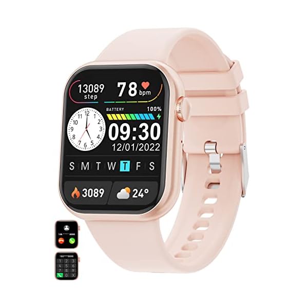 Smart Watch (Answer/Make Calls), 2023 Newest 1.85 Inch Fitness Tracker, Heart Rate/Sleep Monitor/Pedometer/Calories, Multiple Sports Modes, Waterproof Women's Men's Fitness Watch for Android iPhone