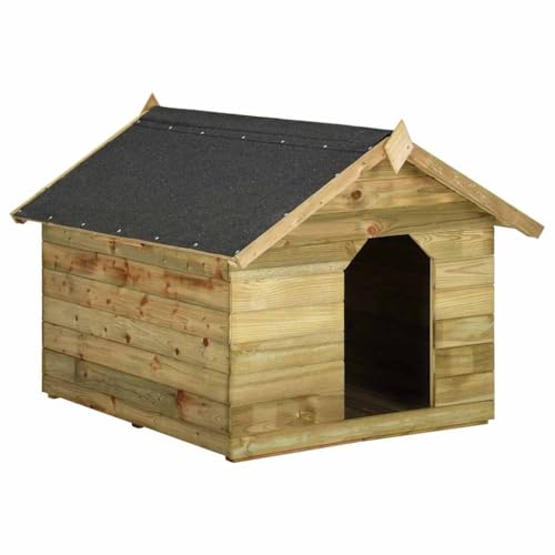 vidaXL Casas para Perros Madera Pino Impregnada Verde Jardín Patio Mascota