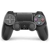 Stereo Kopfhörer Anschluss -- Integrierter Lautsprecher und stereo Kopfhörer Anschluss ist in YTEAM PS4 Controller eingebaut. Sodass Sie Ihr Headset anschließen können, um vollständig in eine Spielewelt einzutauchen. Und der Sound des Spiels stört Ihre Familien oder Ihre Nachbarn nicht.