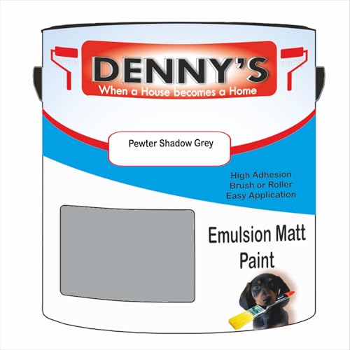 Premium Interior Wall & Ceiling Emulsion Paint – Pewter Shadow Grey – Rich Matt Finish, Durable & Washable, Low Odour, Ideal for Living Rooms, Bedrooms & Hallways (1 Litre Tin)