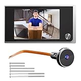 Leikurvo Mirilla electrónica para puerta, pantalla LCD de 3,5 pulgadas, timbre digital de 170 grados, visualmente electrónico, ojo de gato, mirilla para puerta de vídeo para casa, sin visión nocturna