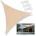 KIKILIVE Voile d'ombrage Triangulaire, Voile Ombrage 3.6 X 3.6m Imperméable, Protection UV avec Coupe-Vent Respirant, Toile pour Pergola Terrasse Balcon Jardin Extérieur