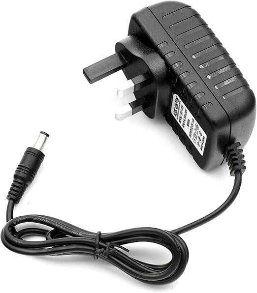 12V 1A Power Supply Adapter AC 100-240V to DC 12W Universal Driver Transformer 5.5mm x 2.1mm UK Plug for CCTV Camera, Kids Electric Ride on Car, SUV, Motorcycle, Sports Car (Black)