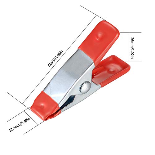 2 Zoll Metallfeder Klemmen Clips, 20 Stück Federzwinge klemmzwingen, Holz Klemmen, Rubber Coated Tipped Grip Holder für Planen, Camping, Holzbearbeitung, Modellbauwerkzeug