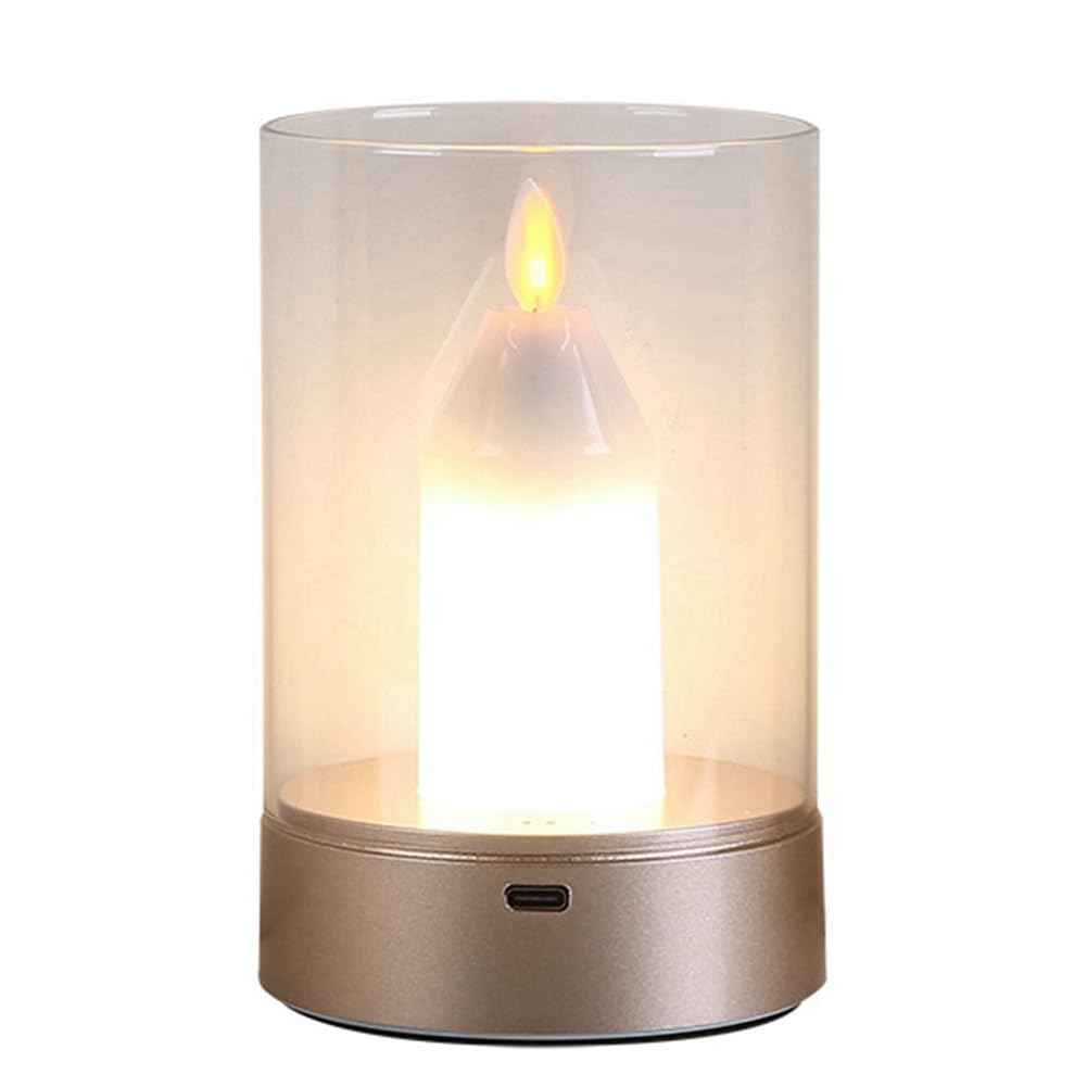 CTRLZS USB Candle Light Flameless Candle Light Ambient Light Rechargeable Flameless Electric LED Candle Dancing Moving Candles Light Home Decoration