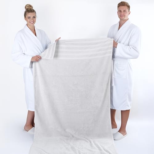 American Soft Linen Jumbo-Badetücher, 600 g/m², 100% Baumwolle, türkisches Badetuch, übergroßes Luxus-Badetuch für Badezimmer… – Ansicht 5