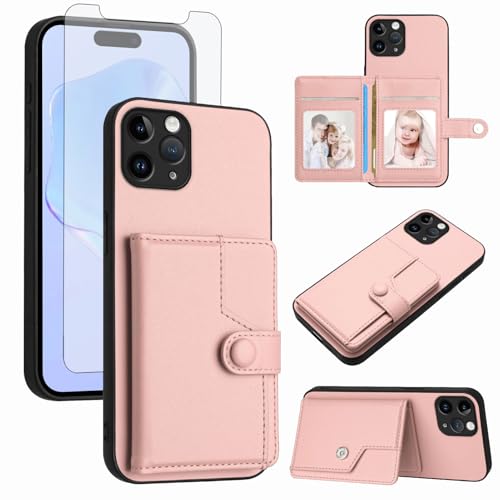 Coque iPhone 11 Pro Asuwish avec protège-écran verre trempé et porte-carte RFID noir