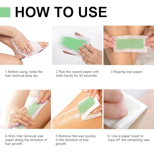 Bandes de cire pelables douces pour épilation du corps et papier dépilatoire jetable