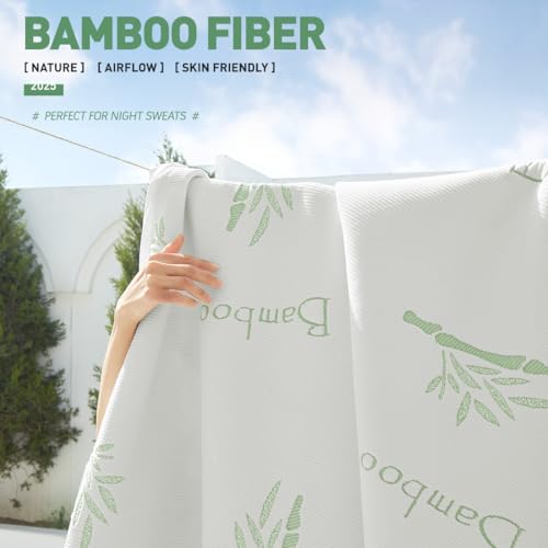 Image of Cooling Queen Mattress Protector-100% Waterproof & Noiseless Rayon Fiber Mattress Cover (60 inch x 80 inch) Size Bed Soft, Breathable, Guards Against Spills Matterss Pad - Pockets Up to 21″